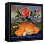 Rose Brand - Redlands, California - Citrus Crate Label-Lantern Press-Framed Stretched Canvas