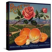 Rose Brand - Redlands, California - Citrus Crate Label-Lantern Press-Stretched Canvas