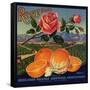 Rose Brand - Redlands, California - Citrus Crate Label-Lantern Press-Framed Stretched Canvas