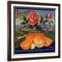 Rose Brand - Redlands, California - Citrus Crate Label-Lantern Press-Framed Art Print