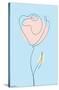 Rose Continuous Line-Trends International-Stretched Canvas