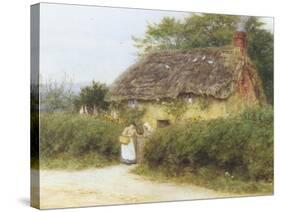 Rose Cottage-Helen Allingham-Stretched Canvas