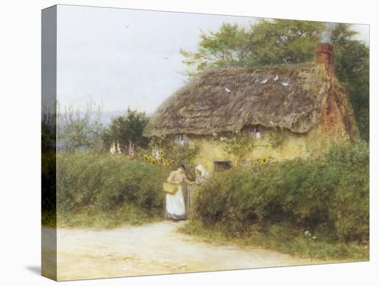 Rose Cottage-Helen Allingham-Stretched Canvas