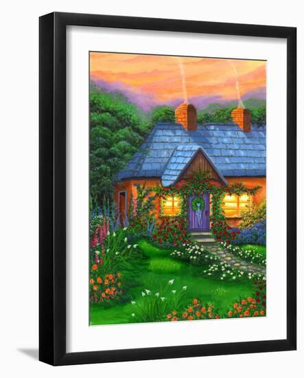 Rose Cottage-Bonnie B. Cook-Framed Giclee Print