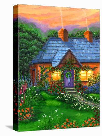 Rose Cottage-Bonnie B. Cook-Stretched Canvas