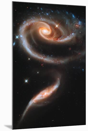 Rose Galaxy Hubble Space Photo Art Poster Print-null-Mounted Poster