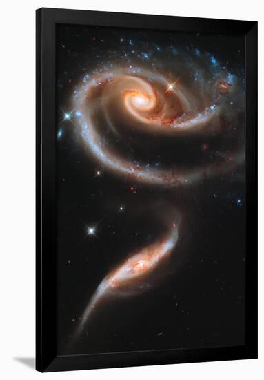 Rose Galaxy Hubble Space Photo Art Poster Print-null-Framed Poster