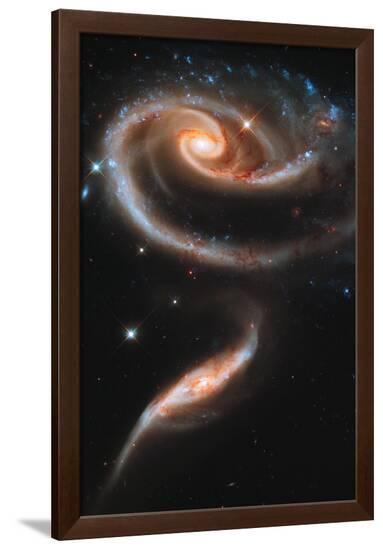 Rose Galaxy Hubble Space Photo--Framed Poster