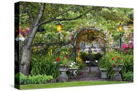 Rose Garden at Butchard Gardens in Full Bloom, Victoria, British Columbia, Canada-Terry Eggers-Stretched Canvas