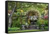 Rose Garden at Butchard Gardens in Full Bloom, Victoria, British Columbia, Canada-Terry Eggers-Framed Stretched Canvas