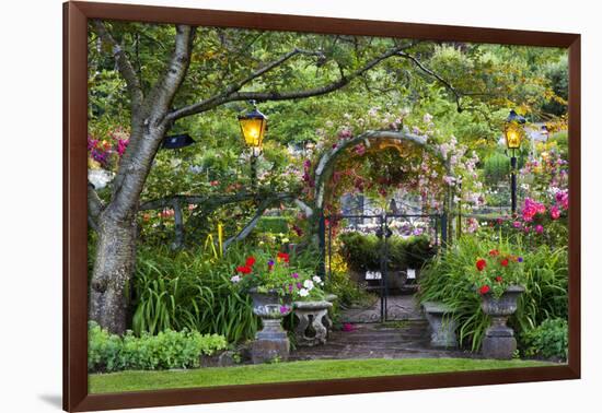 Rose Garden at Butchard Gardens in Full Bloom, Victoria, British Columbia, Canada-Terry Eggers-Framed Photographic Print