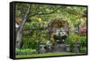 Rose Garden at Butchard Gardens in Full Bloom, Victoria, British Columbia, Canada-Terry Eggers-Framed Stretched Canvas