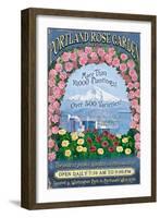 Rose Garden - Portland, Oregon-Lantern Press-Framed Art Print