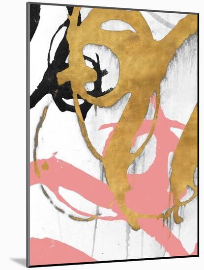 Rose Gold Strokes I-Megan Morris-Mounted Art Print