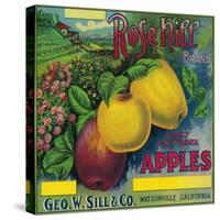 Rose Hill Apple Crate Label - Watsonville, CA-Lantern Press-Stretched Canvas