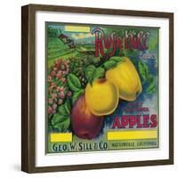 Rose Hill Apple Crate Label - Watsonville, CA-Lantern Press-Framed Art Print