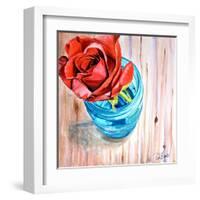 Rose in Jar-Jennifer Redstreake Geary-Framed Art Print