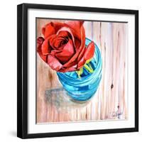 Rose in Jar-Jennifer Redstreake Geary-Framed Art Print