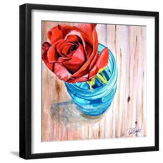 Rose in Jar-Jennifer Redstreake Geary-Framed Art Print