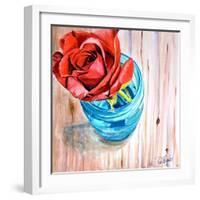 Rose in Jar-Jennifer Redstreake Geary-Framed Art Print