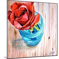 Rose in Jar-Jennifer Redstreake Geary-Mounted Art Print