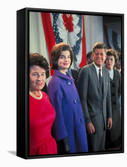 Rose Kennedy, Jackie Peter Behind Her on Morning After Election Day-Paul Schutzer-Framed Stretched Canvas