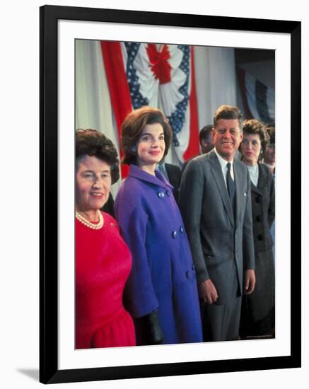 Rose Kennedy, Jackie Peter Behind Her on Morning After Election Day-Paul Schutzer-Framed Photographic Print