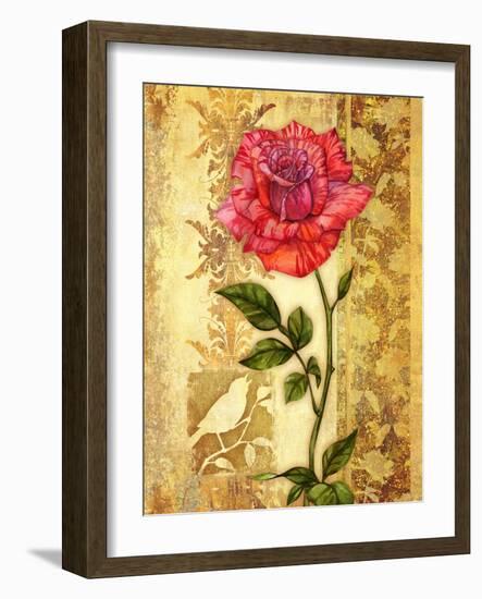 Rose on Golden Background-Maria Rytova-Framed Giclee Print