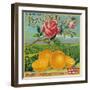 Rose Orange Label - Redlands, CA-Lantern Press-Framed Art Print