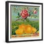 Rose Orange Label - Redlands, CA-Lantern Press-Framed Art Print