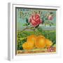 Rose Orange Label - Redlands, CA-Lantern Press-Framed Art Print