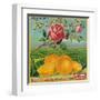 Rose Orange Label - Redlands, CA-Lantern Press-Framed Art Print