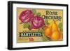 Rose Orchard Pear Crate Label - San Francisco, CA-Lantern Press-Framed Art Print