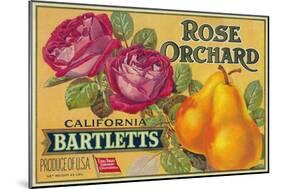 Rose Orchard Pear Crate Label - San Francisco, CA-Lantern Press-Mounted Art Print