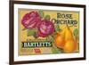 Rose Orchard Pear Crate Label - San Francisco, CA-Lantern Press-Framed Art Print