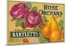 Rose Orchard Pear Crate Label - San Francisco, CA-Lantern Press-Mounted Art Print