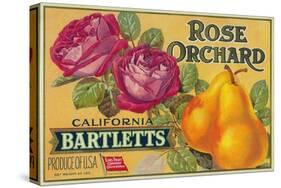 Rose Orchard Pear Crate Label - San Francisco, CA-Lantern Press-Stretched Canvas