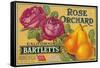 Rose Orchard Pear Crate Label - San Francisco, CA-Lantern Press-Framed Stretched Canvas