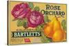 Rose Orchard Pear Crate Label - San Francisco, CA-Lantern Press-Stretched Canvas