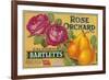 Rose Orchard Pear Crate Label - San Francisco, CA-Lantern Press-Framed Premium Giclee Print