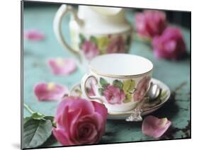 Rose-Patterned Tea Things-Michael Paul-Mounted Photographic Print