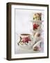 Rose-patterned Teapot and Teacups-Per Ranung-Framed Photographic Print