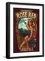 Rose Red Amber Ale Pinup Girl-Lantern Press-Framed Art Print