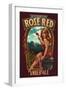 Rose Red Amber Ale Pinup Girl-Lantern Press-Framed Art Print