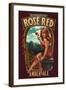 Rose Red Amber Ale Pinup Girl-Lantern Press-Framed Art Print