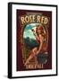 Rose Red Amber Ale Pinup Girl-Lantern Press-Framed Art Print