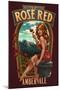 Rose Red Amber Ale Pinup Girl-Lantern Press-Mounted Art Print