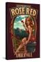 Rose Red Amber Ale Pinup Girl-Lantern Press-Stretched Canvas