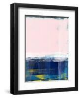 Rose Sky and Navy Blue Abstract Study-Emma Moore-Framed Art Print