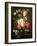 Rose, Tulip, Morning Glory and Other Flowers in a Glass Vase on a Stone Ledge-Nicolaes van Veerendael-Framed Giclee Print